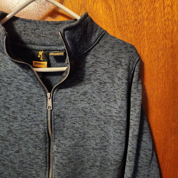 Women's Medium Browning Blue Fleece Lined Mock Neck Full Zip Jacket - Picture 4 of 10